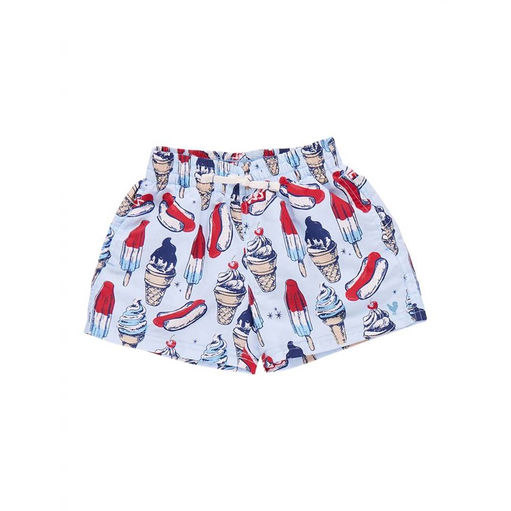 NEW PINK CHICKEN boy's summer treats swim trunks in light blue